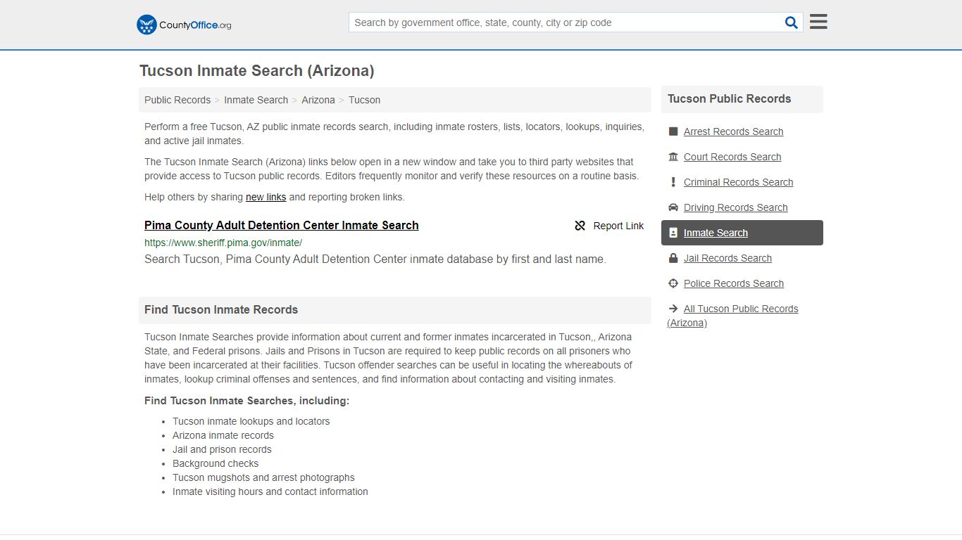 Inmate Search - Tucson, AZ (Inmate Rosters & Locators)