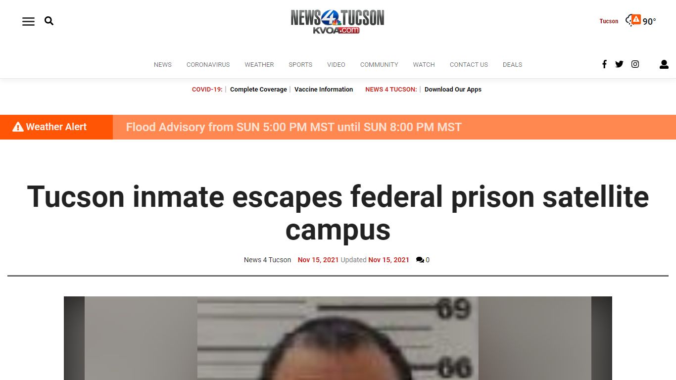 Tucson inmate escapes federal prison satellite campus ...